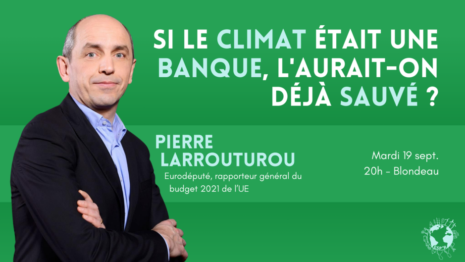 Poster of the conference with Pierre Larrouturou