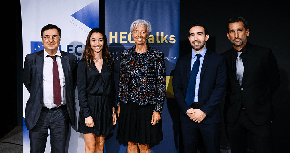 Christine Lagarde with Eloïc Peyrache and Olivier Klein