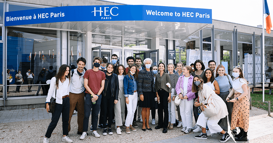 Christine Lagarde with HEC Paris students