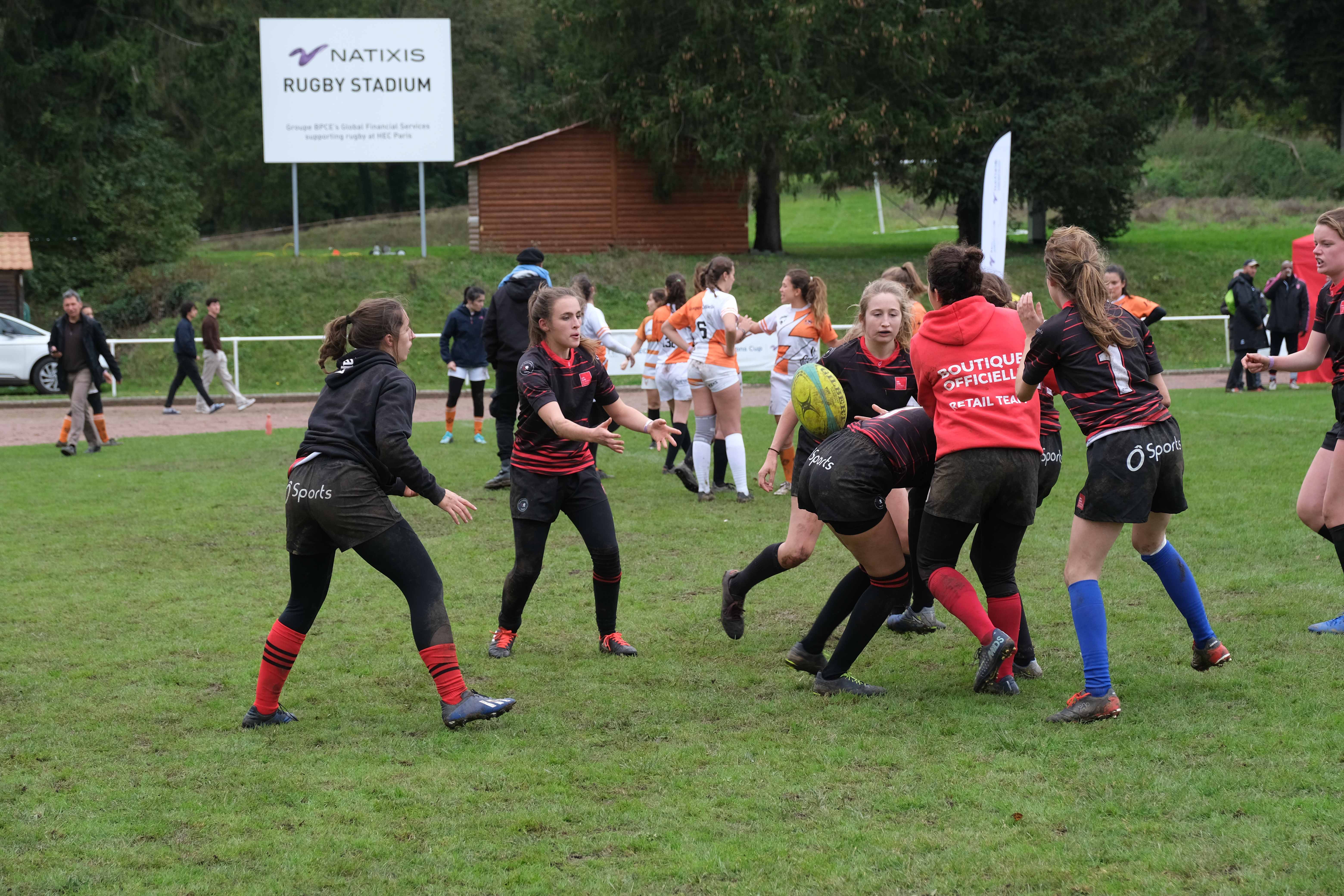 HEC female students playing rugby on Campus
