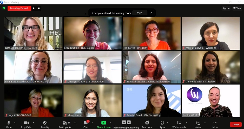 Screenshot of the Women in Tech Visioconference