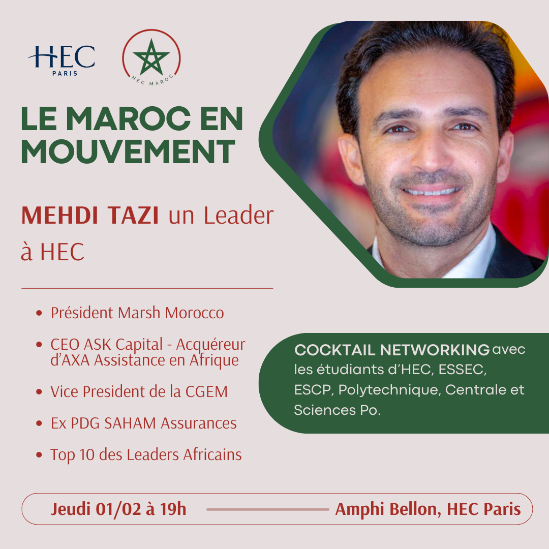 HEC Maroc invite Medhi Tazi, un leader marocain en conférence à HEC Paris