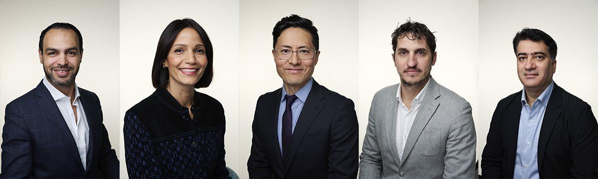 5 headshots of students featured in the article