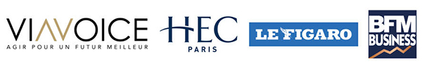logos Viavoice - HEC Paris - Le Figaro - BFM