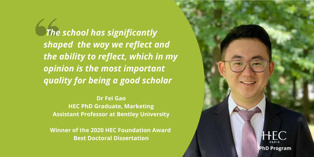 HEC Paris PhD Prix de la Fondation, Fei Gao, 2020
