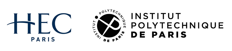 logos d'HEC Paris et IP Paris, cofondatrices du centre Hi! Paris