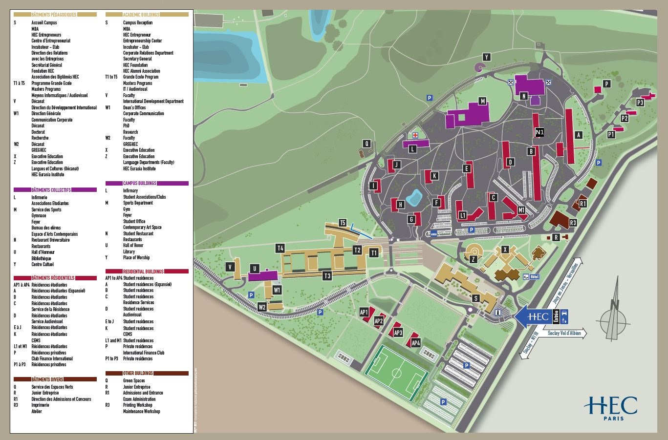 HEC Paris - Campus Map - 2021
