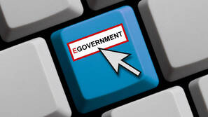 e-Government touch on a keyboard
