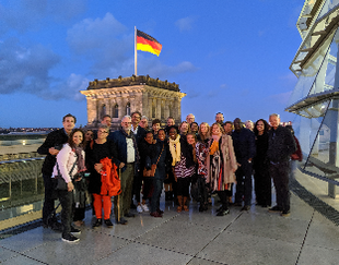 Exed participants in front of Berlin Parliament