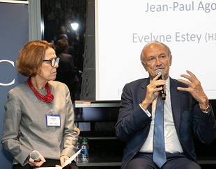 Evelyne Estey and Jean-Paul Agon at L'Oréal USA - HEC annual gathering