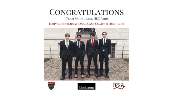 HEC Paris win 2016 Harvard International Finance Competition - Harvard Extension Business Society (HEBS)