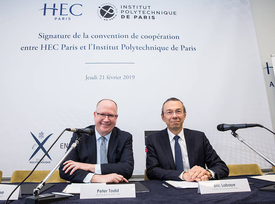 Signature convention HEC-IP Paris - E. Labaye et P. Todd
